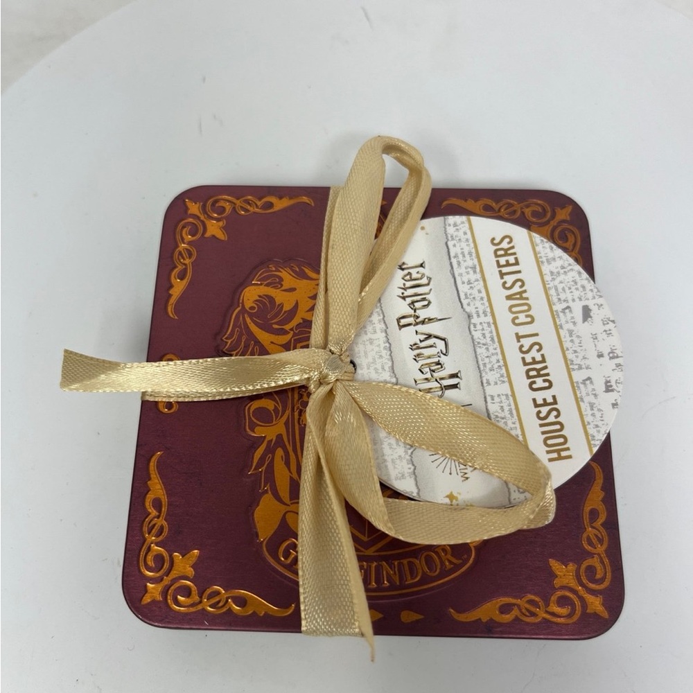 Harry Potter House Crest Coasters Tin Cork Backing Set 4